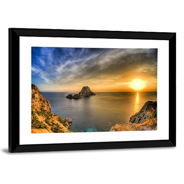 Sunset At Ibiza Island In Spain Canvas Wall Art-3 Horizontal-Gallery Wrap-25" x 16"-Tiaracle