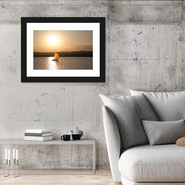 Sunset At Lake Balaton In Hungary Canvas Wall Art-5 Horizontal-Gallery Wrap-22&quot; x 12&quot;-Tiaracle