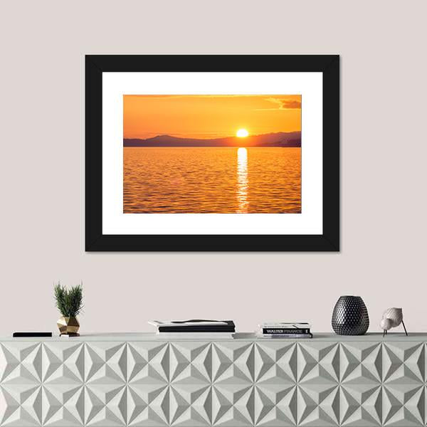 Sunset At Ogden Point Canvas Wall Art-1 Piece-Framed Print-20" x 16"-Tiaracle