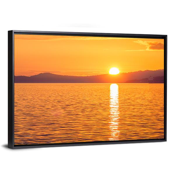 Sunset At Ogden Point Canvas Wall Art-3 Horizontal-Gallery Wrap-25" x 16"-Tiaracle