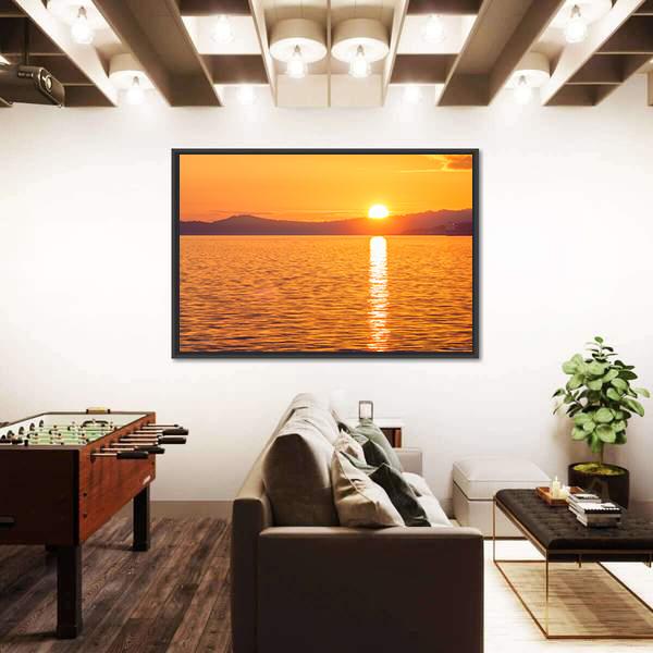 Sunset At Ogden Point Canvas Wall Art-3 Horizontal-Gallery Wrap-25" x 16"-Tiaracle
