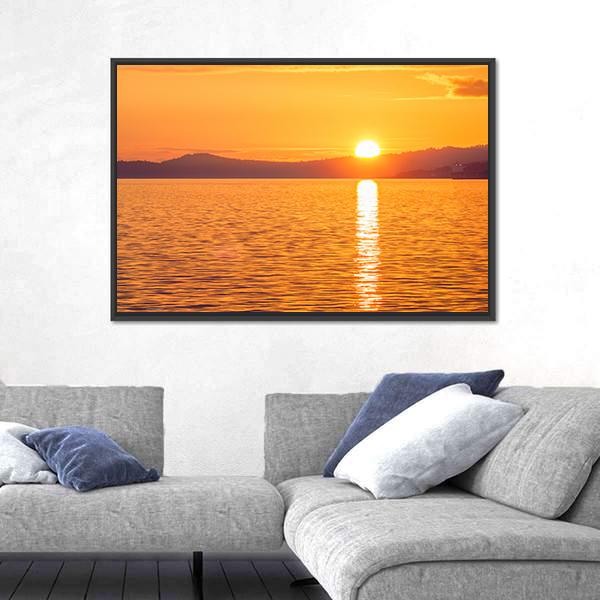 Sunset At Ogden Point Canvas Wall Art-3 Horizontal-Gallery Wrap-25" x 16"-Tiaracle
