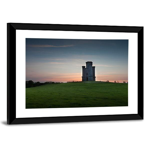 Sunset At Paxton's Tower Canvas Wall Art-3 Horizontal-Gallery Wrap-25" x 16"-Tiaracle
