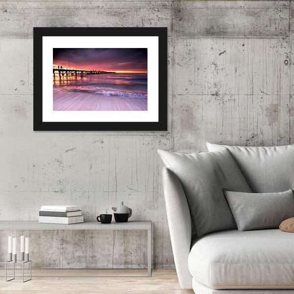 Sunset At Semaphore Beach Canvas Wall Art-5 Horizontal-Gallery Wrap-22" x 12"-Tiaracle