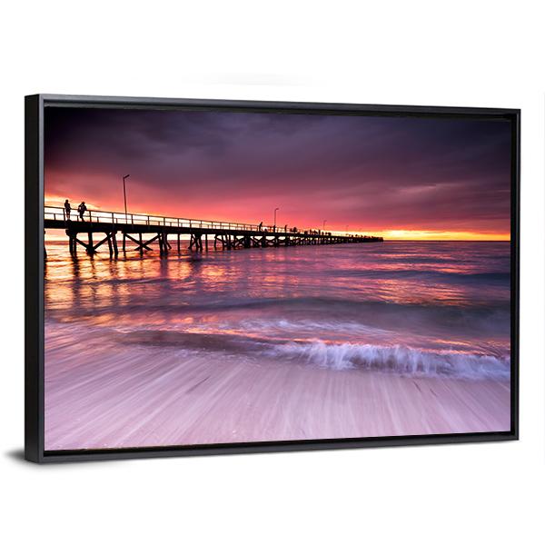 Sunset At Semaphore Beach Canvas Wall Art-5 Horizontal-Gallery Wrap-22" x 12"-Tiaracle