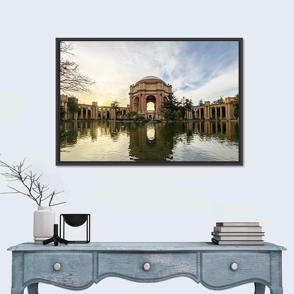 Sunset At The Palace Of Fine Arts Canvas Wall Art-5 Horizontal-Gallery Wrap-22" x 12"-Tiaracle