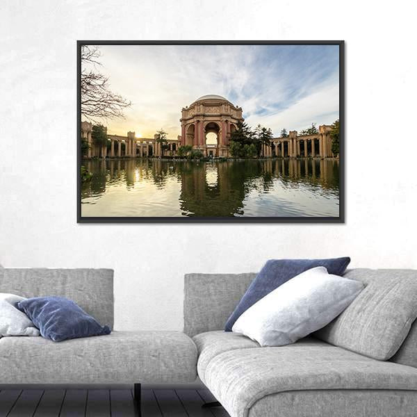 Sunset At The Palace Of Fine Arts Canvas Wall Art-5 Horizontal-Gallery Wrap-22" x 12"-Tiaracle