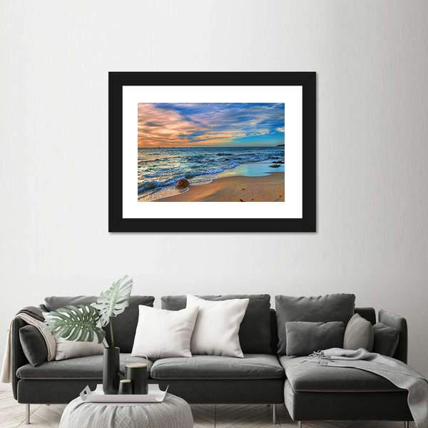 Sunset Beach Perth Western Australia Canvas Wall Art-5 Horizontal-Gallery Wrap-22" x 12"-Tiaracle