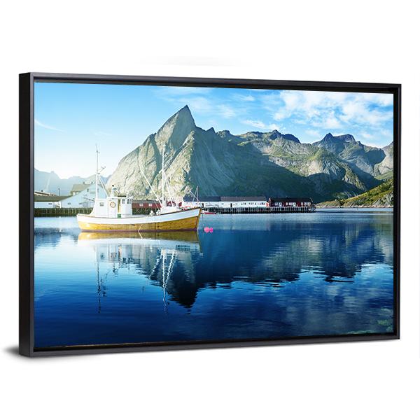 Sunset In Lofoten Islands Canvas Wall Art-3 Horizontal-Gallery Wrap-25" x 16"-Tiaracle