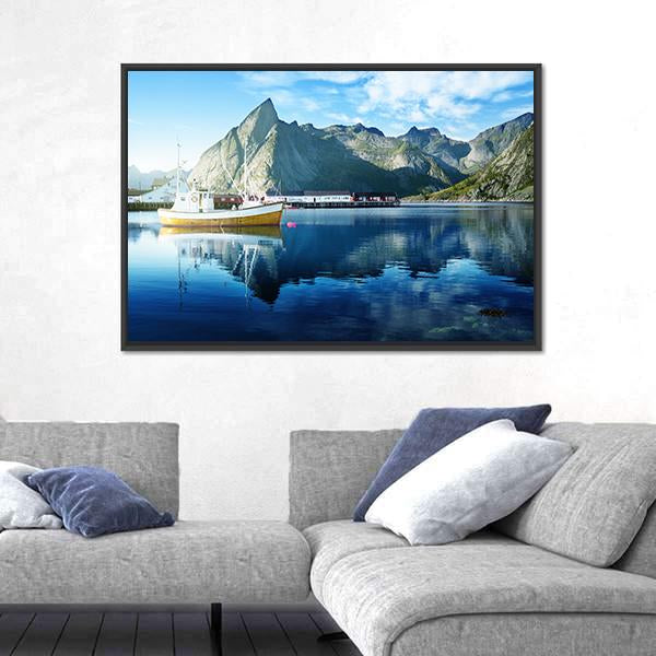 Sunset In Lofoten Islands Canvas Wall Art-3 Horizontal-Gallery Wrap-25" x 16"-Tiaracle