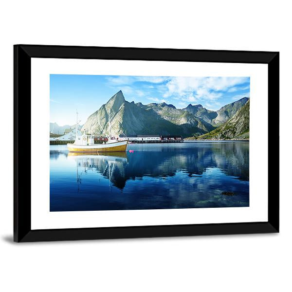 Sunset In Lofoten Islands Canvas Wall Art-3 Horizontal-Gallery Wrap-25" x 16"-Tiaracle