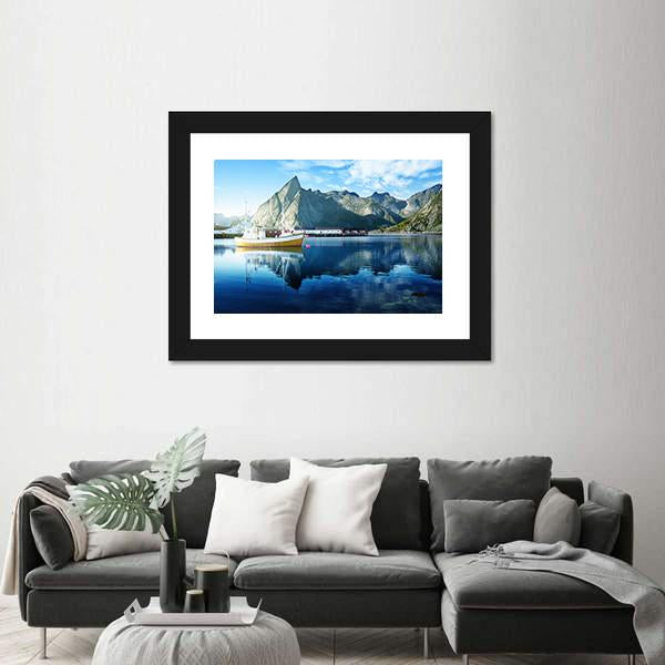 Sunset In Lofoten Islands Canvas Wall Art-3 Horizontal-Gallery Wrap-25" x 16"-Tiaracle