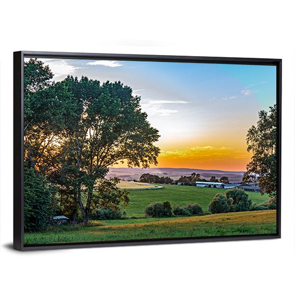 Sunset In The Summer Canvas Wall Art-3 Horizontal-Gallery Wrap-25" x 16"-Tiaracle