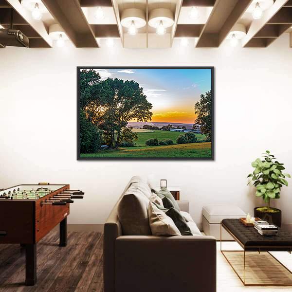Sunset In The Summer Canvas Wall Art-3 Horizontal-Gallery Wrap-25" x 16"-Tiaracle
