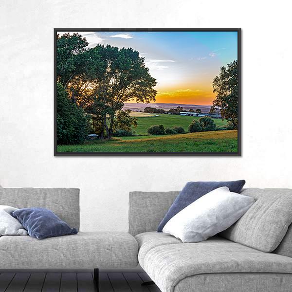 Sunset In The Summer Canvas Wall Art-3 Horizontal-Gallery Wrap-25" x 16"-Tiaracle