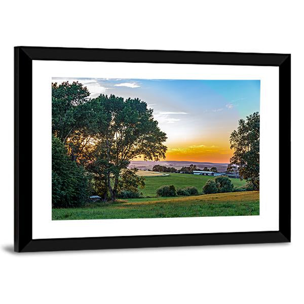 Sunset In The Summer Canvas Wall Art-3 Horizontal-Gallery Wrap-25" x 16"-Tiaracle