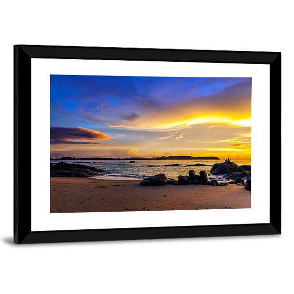 Sunset On Khao Lak Beach In Thailand Canvas Wall Art-5 Horizontal-Gallery Wrap-22" x 12"-Tiaracle