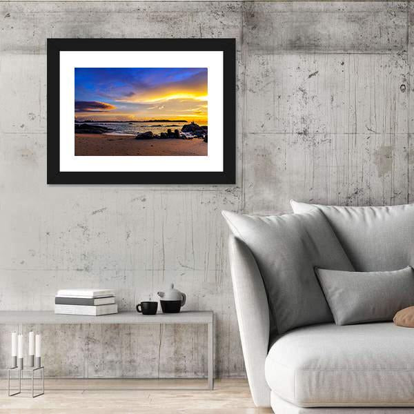 Sunset On Khao Lak Beach In Thailand Canvas Wall Art-5 Horizontal-Gallery Wrap-22" x 12"-Tiaracle