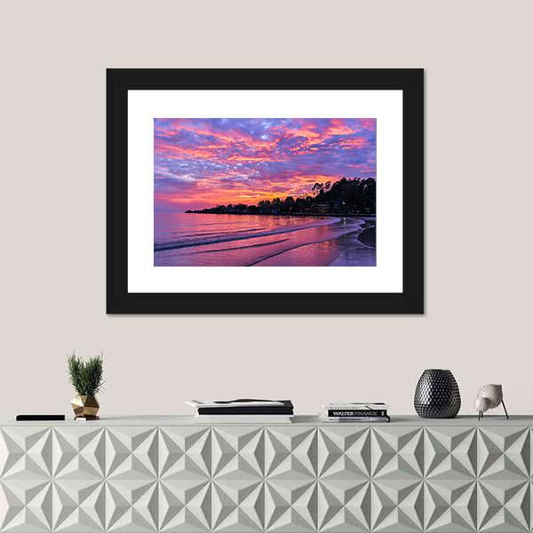 Sunset On Koh Chang Island Canvas Wall Art-1 Piece-Framed Print-20" x 16"-Tiaracle