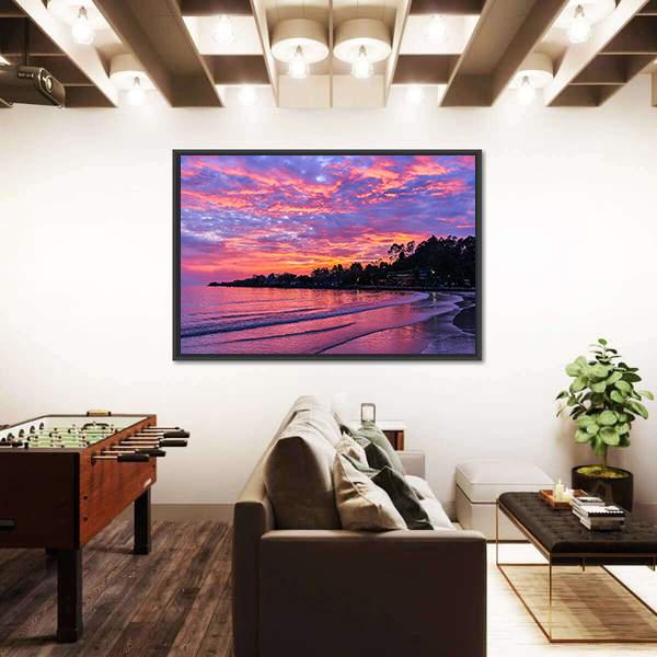Sunset On Koh Chang Island Canvas Wall Art-3 Horizontal-Gallery Wrap-25" x 16"-Tiaracle