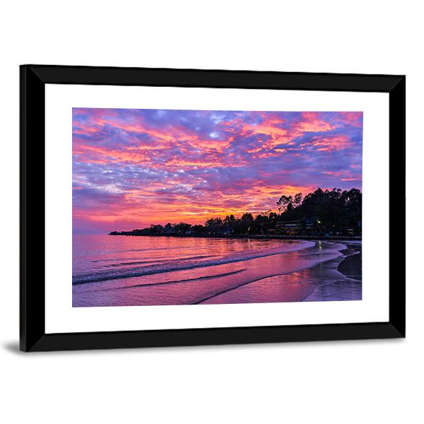Sunset On Koh Chang Island Canvas Wall Art-3 Horizontal-Gallery Wrap-25" x 16"-Tiaracle