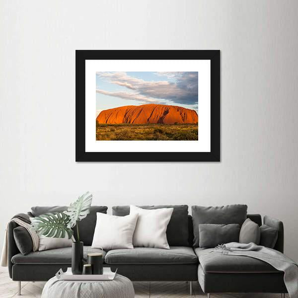 Sunset Over Ayers Rock In Australia Canvas Wall Art-5 Horizontal-Gallery Wrap-22" x 12"-Tiaracle