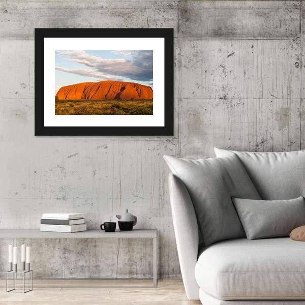 Sunset Over Ayers Rock In Australia Canvas Wall Art-5 Horizontal-Gallery Wrap-22" x 12"-Tiaracle