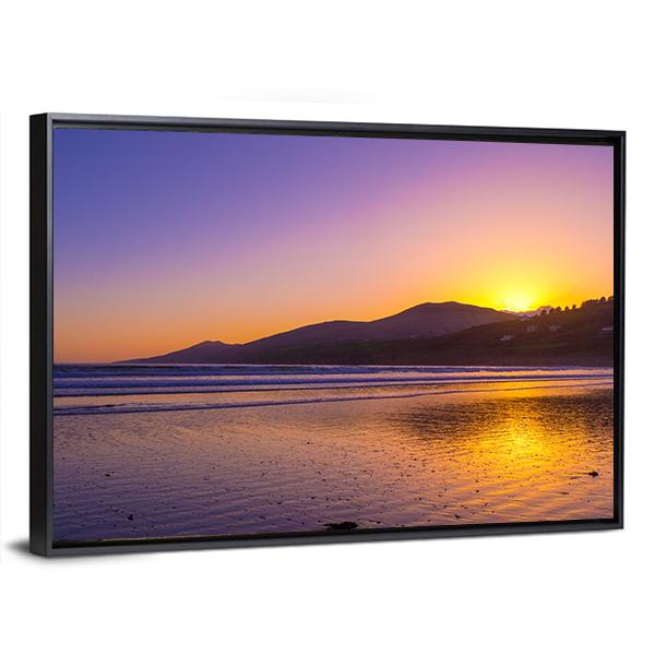 Sunset Over Inch Beach On Dingle Peninsula Canvas Wall Art-3 Horizontal-Gallery Wrap-25" x 16"-Tiaracle