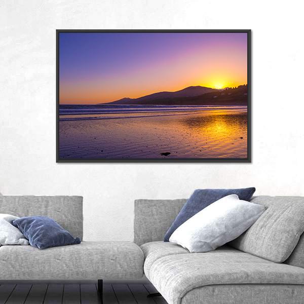 Sunset Over Inch Beach On Dingle Peninsula Canvas Wall Art-3 Horizontal-Gallery Wrap-25" x 16"-Tiaracle
