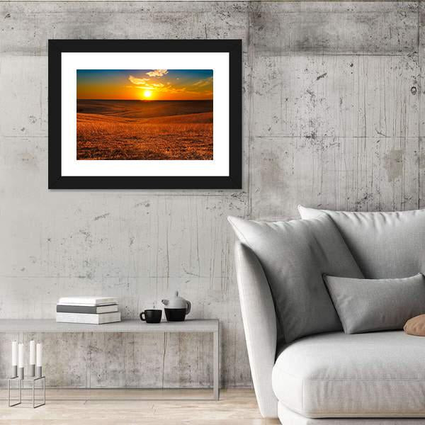 Sunset Overlooking The Flint Hills Of Kansas Canvas Wall Art-3 Horizontal-Gallery Wrap-25" x 16"-Tiaracle