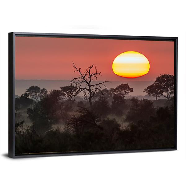 Sunset Scenery In Kruger National Park Canvas Wall Art-5 Horizontal-Gallery Wrap-22" x 12"-Tiaracle
