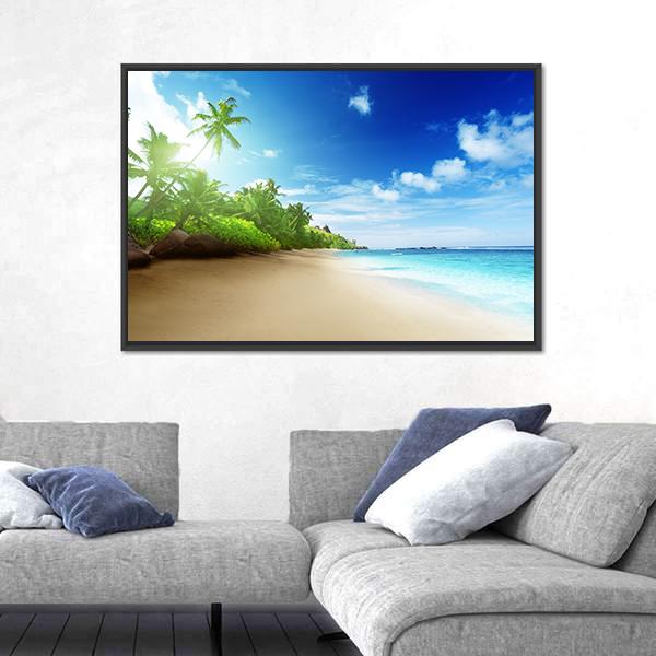 Sunset Time On Mahe Island Canvas Wall Art-5 Horizontal-Gallery Wrap-22" x 12"-Tiaracle