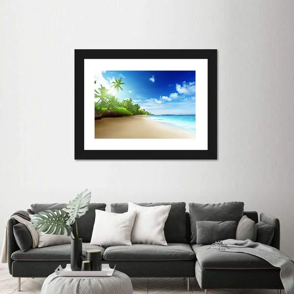 Sunset Time On Mahe Island Canvas Wall Art-5 Horizontal-Gallery Wrap-22" x 12"-Tiaracle
