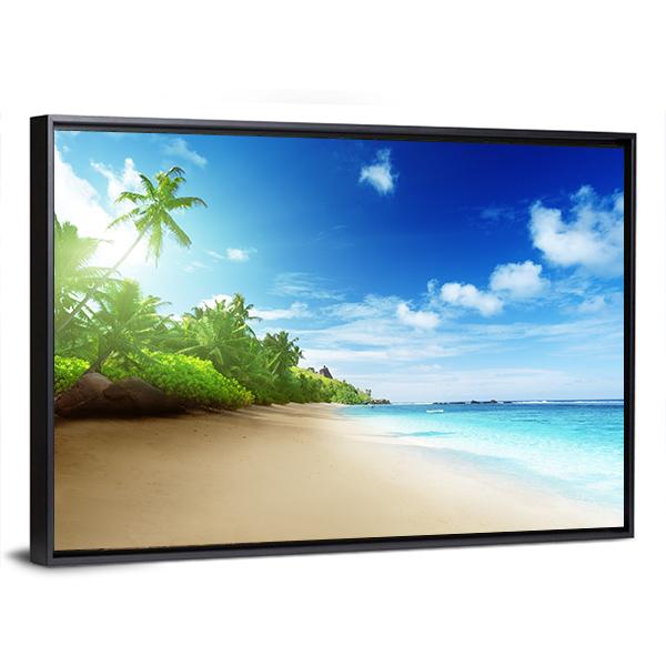 Sunset Time On Mahe Island Canvas Wall Art-5 Horizontal-Gallery Wrap-22" x 12"-Tiaracle