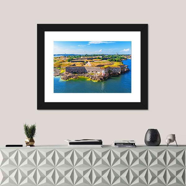 Suomenlinna Sveaborg Sea Fortress In Helsinki Canvas Wall Art-1 Piece-Framed Print-20" x 16"-Tiaracle