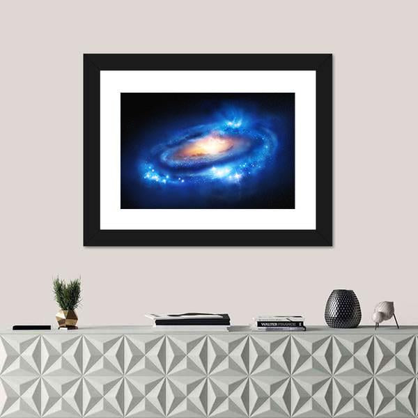 Super Massive Galaxy Canvas Wall Art-1 Piece-Framed Print-20" x 16"-Tiaracle