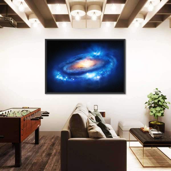 Super Massive Galaxy Canvas Wall Art-5 Horizontal-Gallery Wrap-22" x 12"-Tiaracle