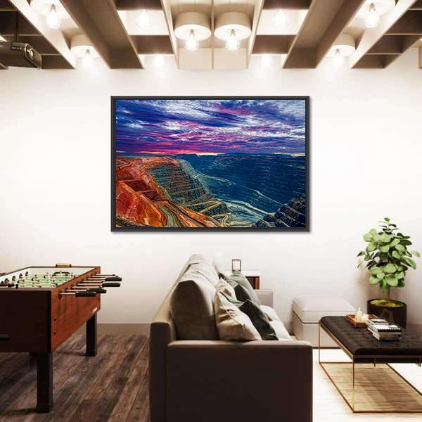 Super Pit Kalgoorlie Canvas Wall Art-1 Piece-Floating Frame-24" x 16"-Tiaracle