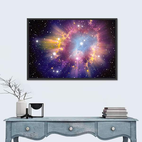 Supernova Explosion Canvas Wall Art-1 Piece-Floating Frame-24" x 16"-Tiaracle