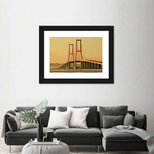 Suramadu Bridge Canvas Wall Art-5 Horizontal-Gallery Wrap-22" x 12"-Tiaracle