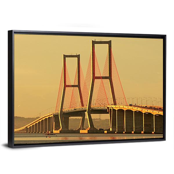 Suramadu Bridge Canvas Wall Art-5 Horizontal-Gallery Wrap-22" x 12"-Tiaracle