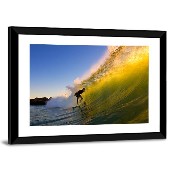 Surfer at Sunset Canvas Wall Art-5 Horizontal-Gallery Wrap-22" x 12"-Tiaracle