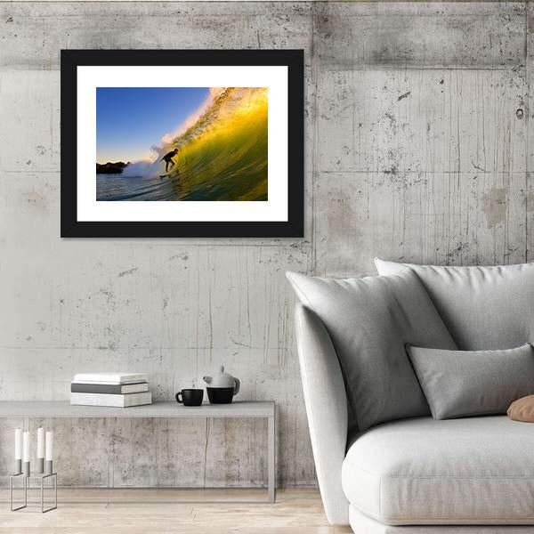 Surfer at Sunset Canvas Wall Art-5 Horizontal-Gallery Wrap-22" x 12"-Tiaracle