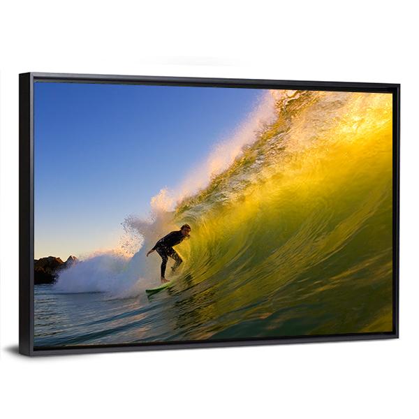 Surfer at Sunset Canvas Wall Art-5 Horizontal-Gallery Wrap-22" x 12"-Tiaracle