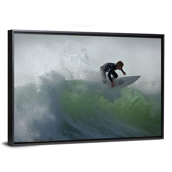Surfing Floater Canvas Wall Art-5 Horizontal-Gallery Wrap-22" x 12"-Tiaracle