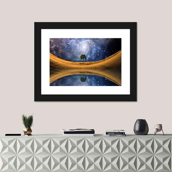 Surreal Lake Scape Canvas Wall Art-1 Piece-Framed Print-30" x 20"-Tiaracle