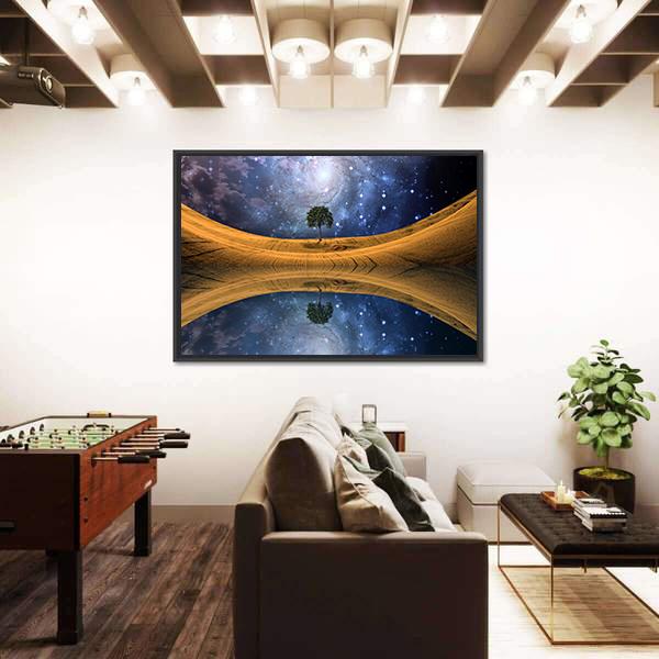 Surreal Lake Scape Canvas Wall Art-5 Horizontal-Gallery Wrap-22" x 12"-Tiaracle