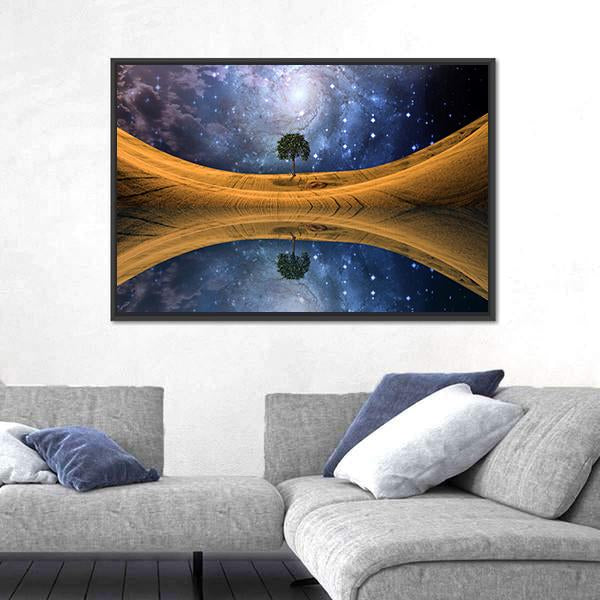 Surreal Lake Scape Canvas Wall Art-5 Horizontal-Gallery Wrap-22" x 12"-Tiaracle