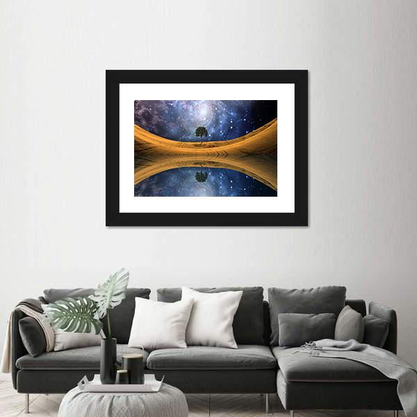 Surreal Lake Scape Canvas Wall Art-5 Horizontal-Gallery Wrap-22" x 12"-Tiaracle