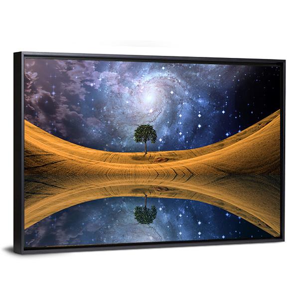 Surreal Lake Scape Canvas Wall Art-5 Horizontal-Gallery Wrap-22" x 12"-Tiaracle